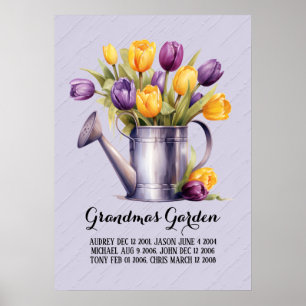 Opofferige Oma Tuin Kleinkinderen Poster
