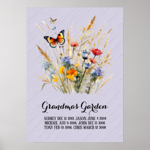 Opofferige oma tuint kleinkinderen poster