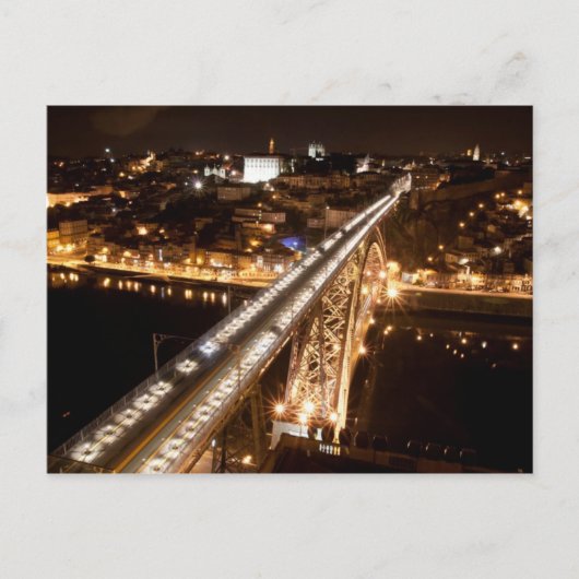 Oporto ville par nuit Carte postale (Devant)