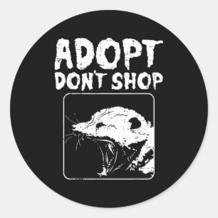 Opossum Adopteer Niet Winkelen Opossum Straatkat H Ronde Sticker