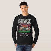 Opossum And Wine Trash Cat Possum Opossum T-shirt (Voorkant volledig)