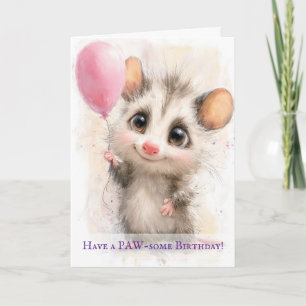 Opossum Birthday Card Kaart