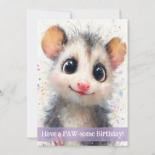 Opossum Birthday Card Kaart