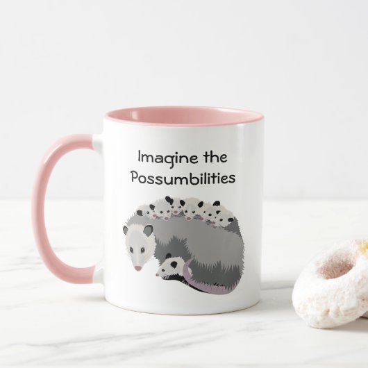 Opossum de maman et tasse de famille (Avec donut)