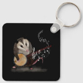 Opossum die Banjo Guitar Possum Live Weird Tra spe Sleutelhanger (Achterkant)