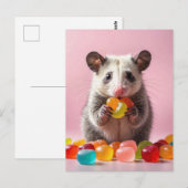 Opossum Eating Gummy Sweeties Briefkaart (Voorkant / Achterkant)