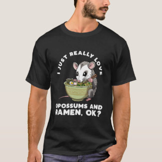 Opossum Eating Ra Noodles Japanese Food Possum Rod T-shirt
