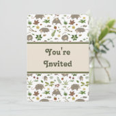 Opossum en blanc Invitation de fête d'anniversaire (Debout devant)