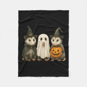 Opossum Halloween Zomer Heks Geest Pompoen Fleece Deken