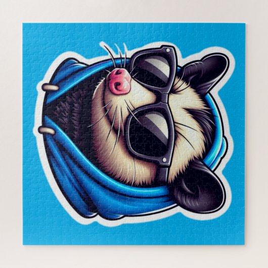OPOSSUM IN BLAUWE HOODIE 2 LEGPUZZEL (Horizontaal)