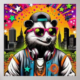 OPOSSUM IN DE GROTE STAD-2 POSTER