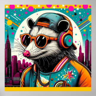 OPOSSUM IN DE GROTE STAD-3 POSTER