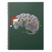 Opossum Kerst Baby Possums Verpakt in Lichten Notitieboek (Voorkant)