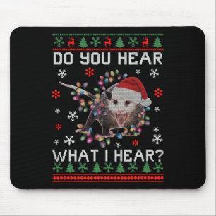 Opossum kerst hoor je wat ik hoor Xmas Opo Muismat