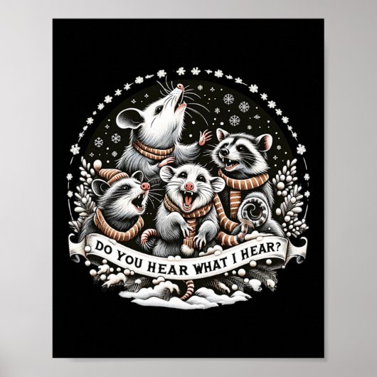 Opossum Kerstmis Kerstmis Kerstmis Kerstmis Pyjama Poster (Voorkant)