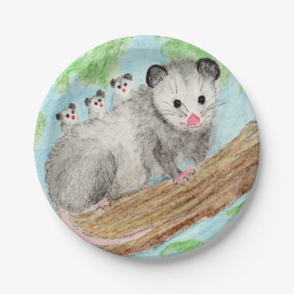 Opossum mama papieren bordje