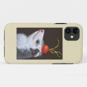 Opossum met pet van de strandheup op iPhone case (Achterkant (horizontaal))