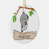 Opossum met teken keramisch ornament (Rechts)