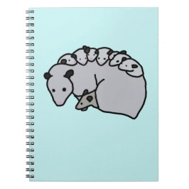 Opossum-moeder met haar baby's notitieboek