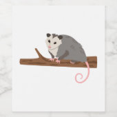 Opossum on Branch Wijn Etiket (Enkel label)