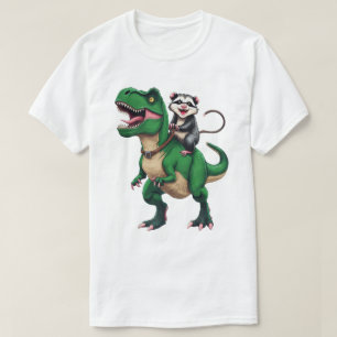 Opossum op T-Rex - Leuke Possum Rijdende Dinosauru T-shirt