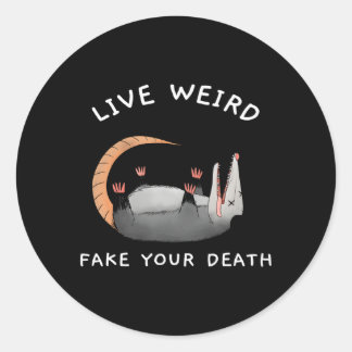 Opossum Possum Live Weird Fake Jouw Dood Ronde Sticker