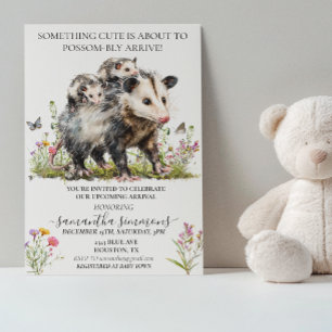 Opossum Schattige Mama Baby Borrel Kaart