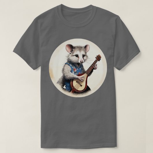 Opossum speelt banjo 2 t-shirt (Design voorkant)