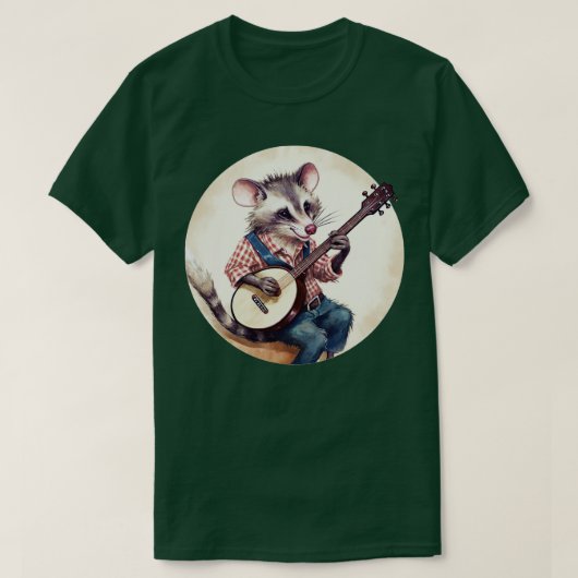 Opossum speelt banjo 3 t-shirt (Design voorkant)