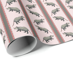 Opossum Streep Cadeaupapier