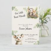 Opossum Woodland Baby Shower Invitation (Debout devant)