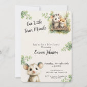Opossum Woodland Baby Shower Invitation (Devant)