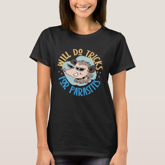 Opossum zal trucs doen voor parasieten t-shirt (Voorkant)