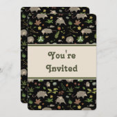 Opossums in Black Birthday Party uitnodiging (Voorkant / Achterkant)