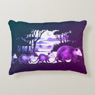 Opossums in Forest Clearing Accent Pillow Kussen
