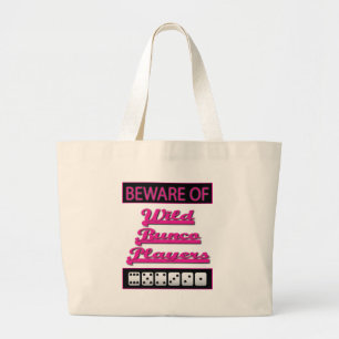 oppassen van de wilde bunco - spelers grote tote bag