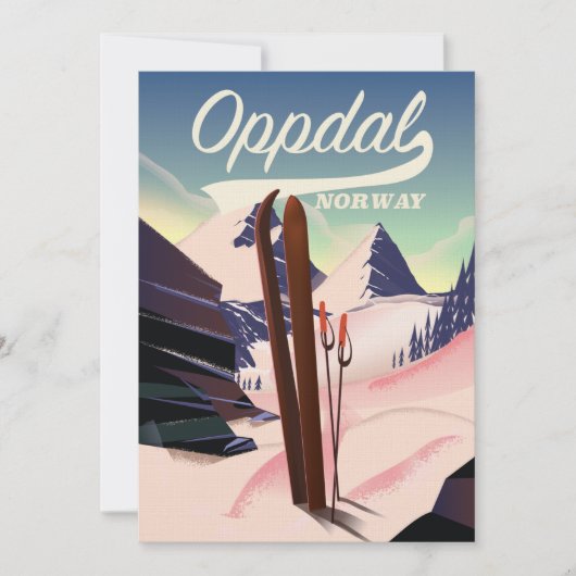 Oppdal Noorwegen ski poster. Kaart (Voorkant)