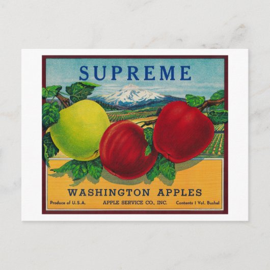 Opperste Apple Label - staat Washington Briefkaart (Voorkant)