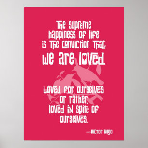 Opperste geluk. Victor Hugo Quote Poster