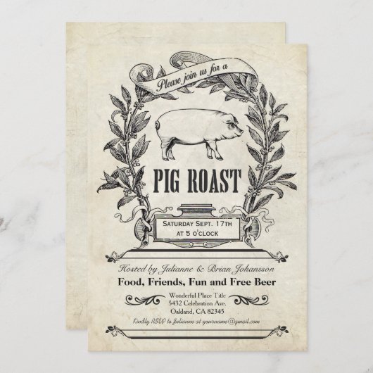 Opperste  uitvindingen rond varkensroast kaart (Voorkant / Achterkant)