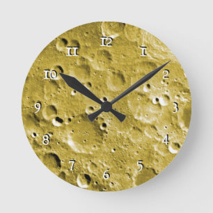 Oppervlak van de maan ronde klok