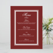 Oppervlakmenu van de bruine rode bruiloft menu (Staand voorkant)