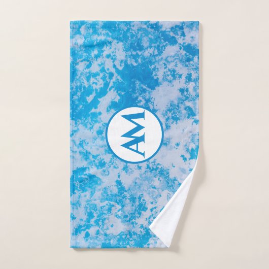 Oppervlaktenaam blauwe en witte ijsplaneet bad handdoek (Handdoek)