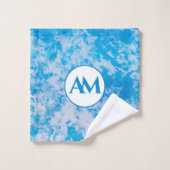 Oppervlaktenaam blauwe en witte ijsplaneet bad handdoek (Wasdoekje)