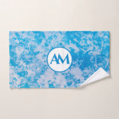 Oppervlaktenaam blauwe en witte ijsplaneet bad handdoek (Handdoek)