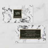 Oppervlaktestructuur van faux marble white stone visitekaartje (Voorkant / Achterkant)