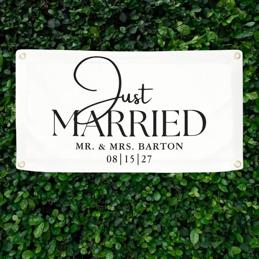 Opposants Juste Marié Voiture Bannière