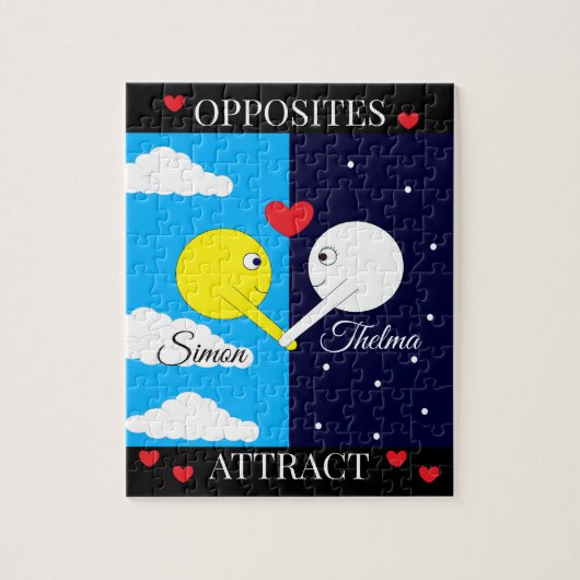 Opposites Attract: Sun & Moon in Love Legpuzzel (Verticaal)