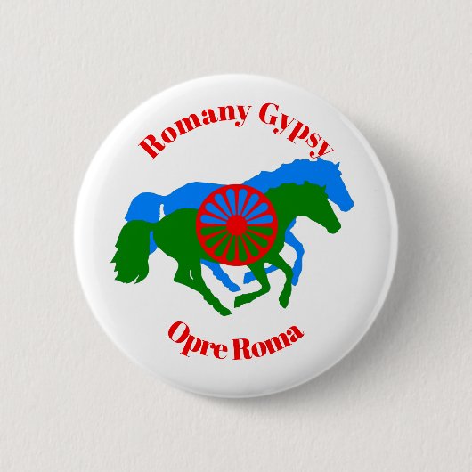 Opre Roma Romany Gypsy Button (Voorkant)