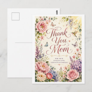 Oprechte Bedankt Mama Bloeiende Tuin Kaart